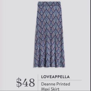 Loveappella Deanne Printed Maxi Skirt | Size M